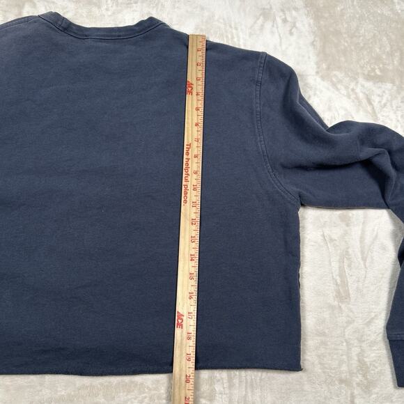 YMC Hang Loose London Print Cropped Sweatshirt Navy Blue Women’s Size Large - Picture 6 of 6